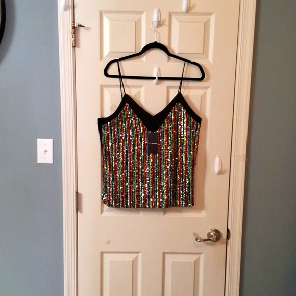 Sequin Women's Camisole Concert Elegant Wear Metallic Resortwear Vacation - Picture 12 of 14